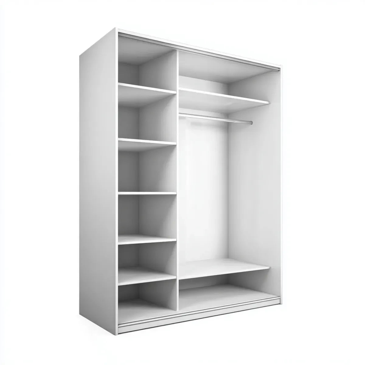 Armoire penderie ouverte blanche 120 x 60 x 200 cm en panneaux de particules mélaminés rectangulaire