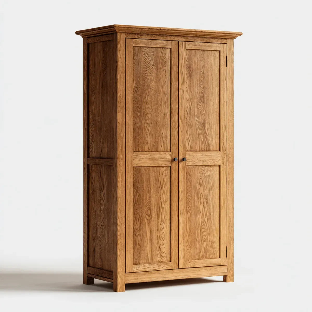 Armoire de chambre 2 portes en chêne massif naturel 100 x 55 x 190 cm rectangulaire