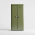 Armoire de chambre à 2 portes vert olive en acier 80 x 50 x 180 cm rectangulaire