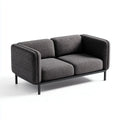 Canapé 2 places gris anthracite 160 x 85 x 78 cm en polyester forme droite