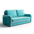 Canapé convertible 2 places turquoise en polyester 170 x 90 x 85 cm rectangulaire
