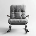 Fauteuil à bascule gris avec accoudoirs dossier rectangulaire 70 x 90 x 100 cm acier et polyester
