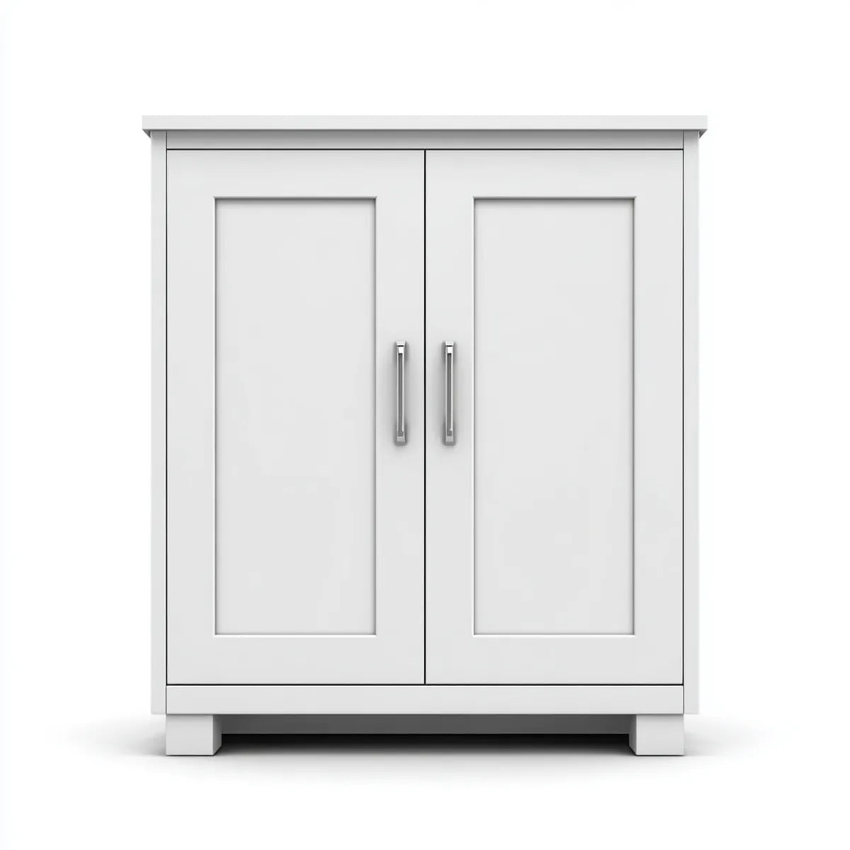 Armoire de chambre 2 portes blanche 100 x 50 x 120 cm en panneaux MDF rectangulaire