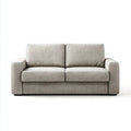 Canapé 2 places gris beige 160 x 90 x 85 cm en polyester forme droite