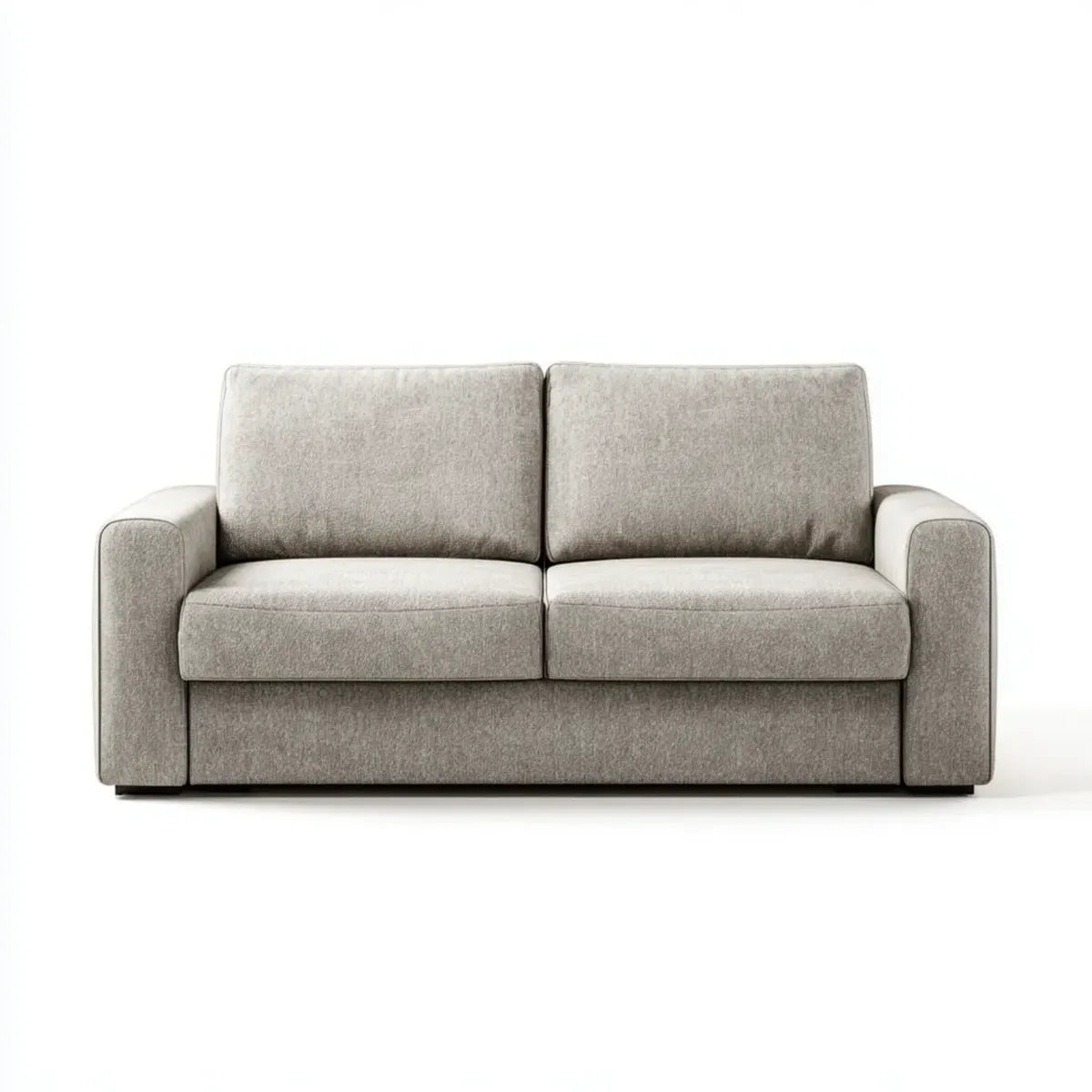 Canapé 2 places gris beige 160 x 90 x 85 cm en polyester forme droite