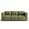 Canapé droit 3 places vert olive en revêtement PU 220 x 95 x 78 cm