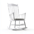 Fauteuil à bascule blanc avec coussin en polyester 104 x 75 x 55 cm en bois massif