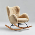 Fauteuil à bascule enveloppant beige en polyester 74 x 102 x 101 cm